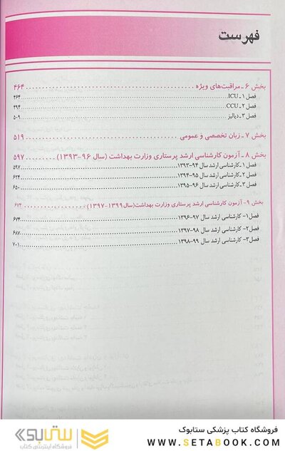 درسنامه جامع پرستاری و پرستاری مراقبت های ویژه (بانک سوالات)