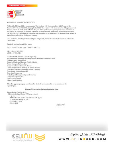 Molecular Biology 5th Edition 2012