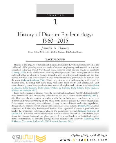 Disaster Epidemiology: Methods and Applications2017