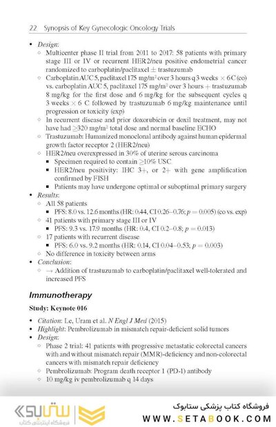 Synopsis of Key Gynecologic Oncology Trials