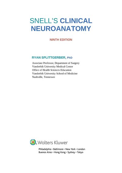 Snell's Clinical Neuroanatomy Ninth Edition