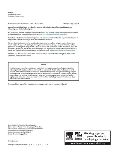 Fundamentals of Nursing 12th Edition