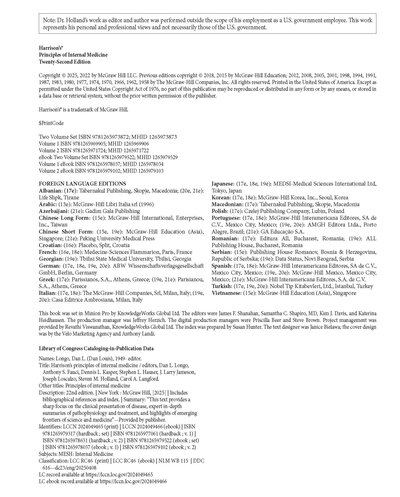 HARRISONS PRINCIPLES OF INTERNAL MEDICINE Part Cardinal Manifestations and Presentation Of Disease 2025