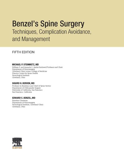 Benzel’s Spine Surgery 5th Edition 2022