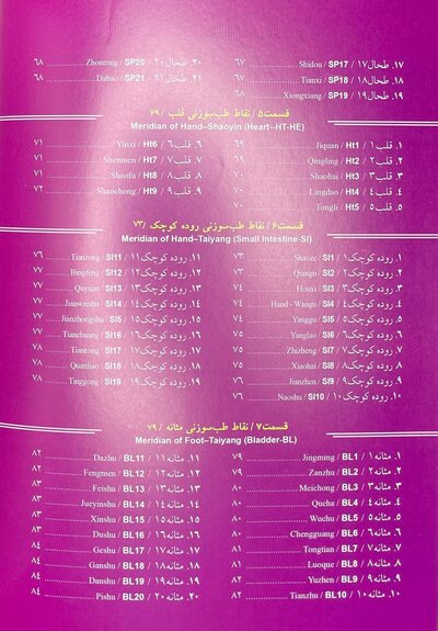 اطلس رنگی نقاط طب سوزنی و فشاری