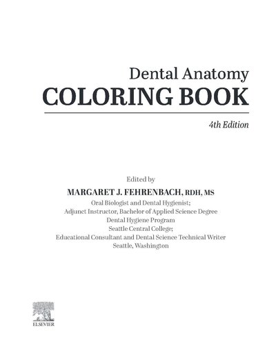 Dental Anatomy Coloring Book 4th Edition