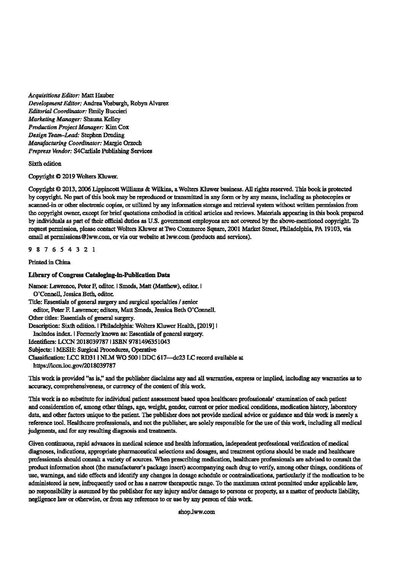 Essentials of General Surgery and Surgical Specialties 6th Edicion