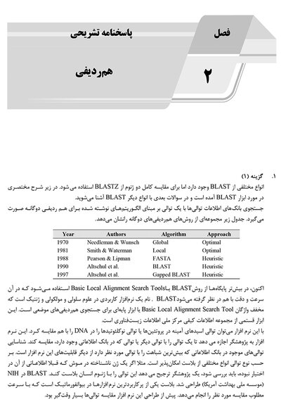 AGK بانک سوالات بیوانفورماتیک