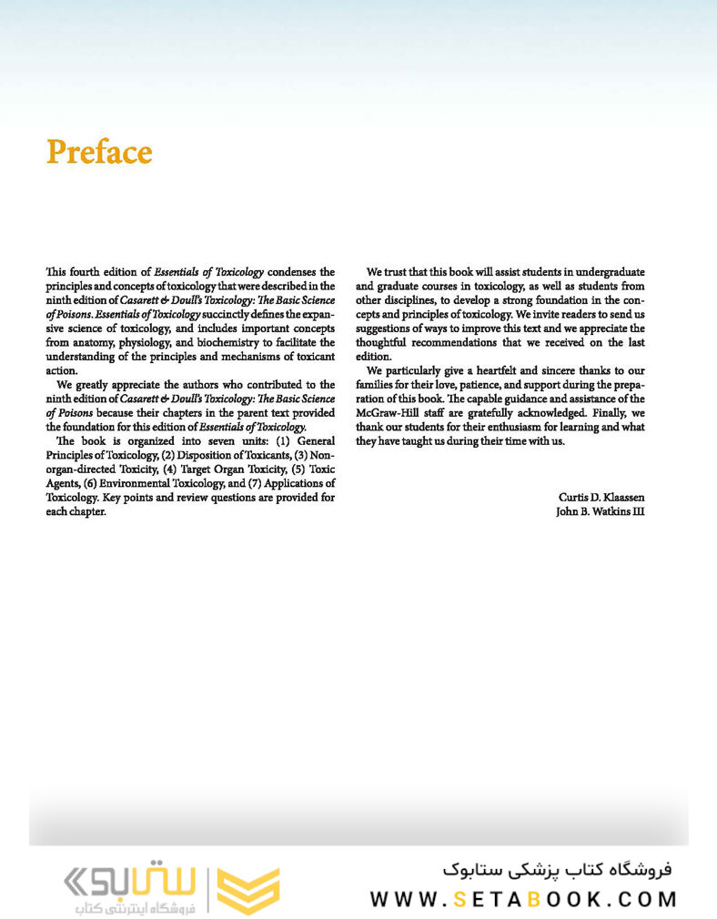 Casarett - Doull’s Essentials of Toxicology, 4th Edition