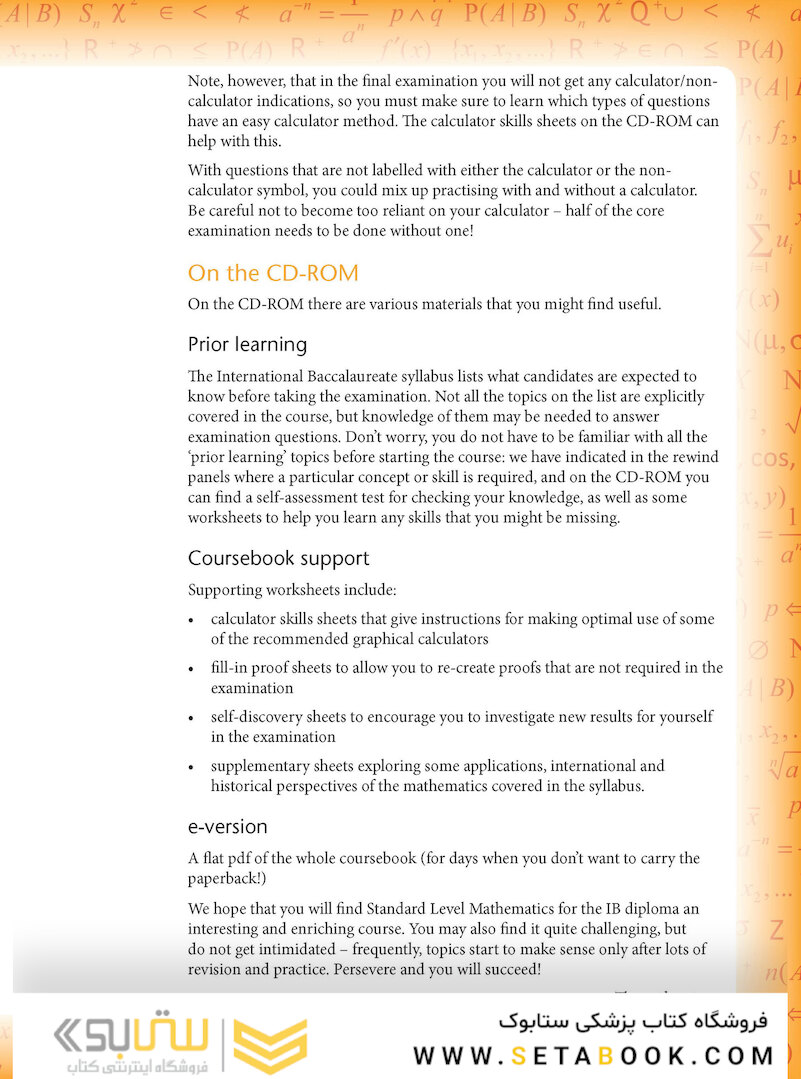 Mathematics for the IB Diploma Standard Level with CD-ROM