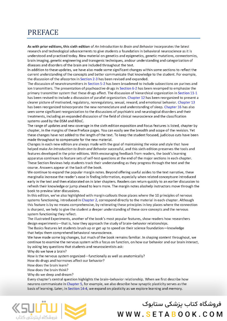 An Introduction to Brain and Behavior Sixth Edicion