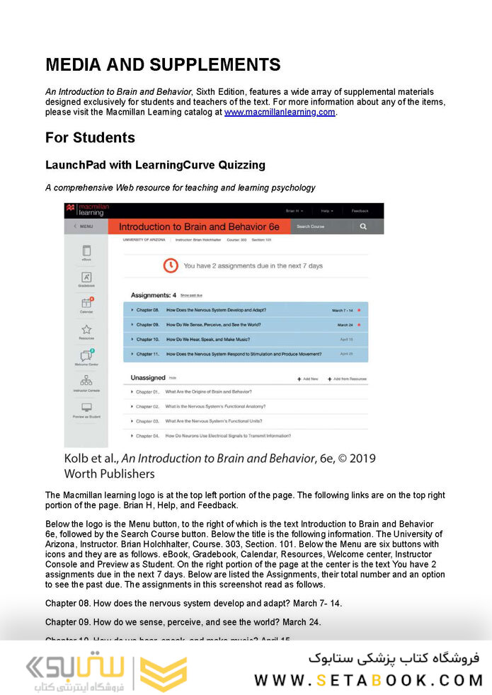 An Introduction to Brain and Behavior Sixth Edicion