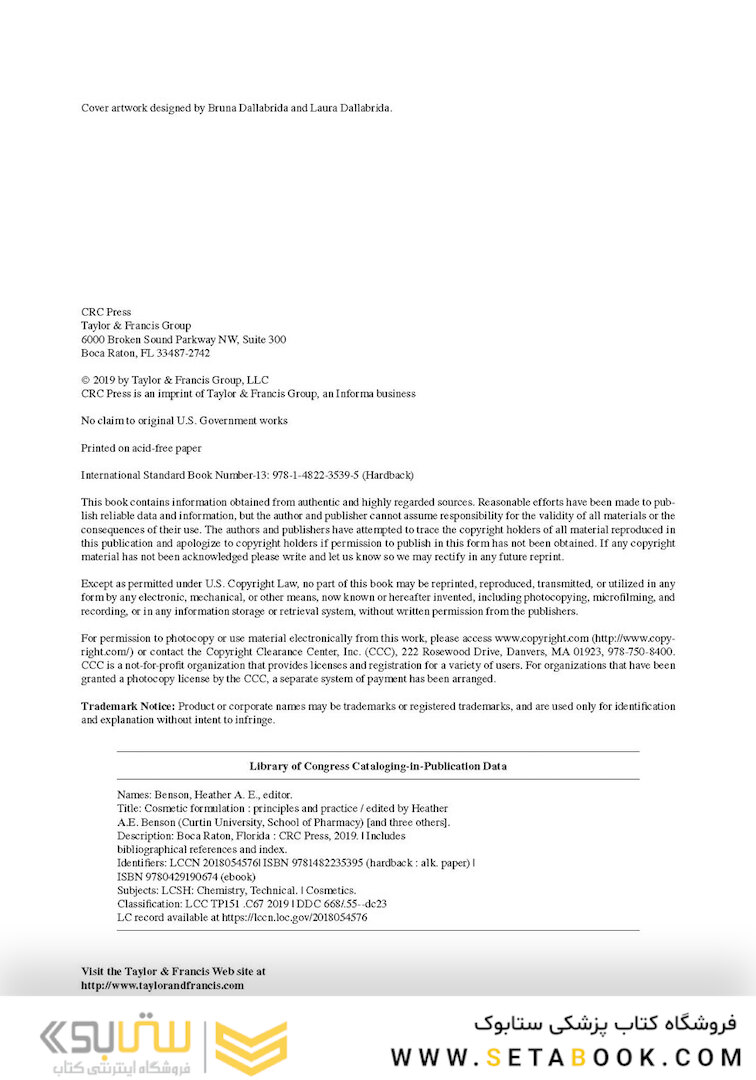 Cosmetic Formulation: Principles and Practice 2019