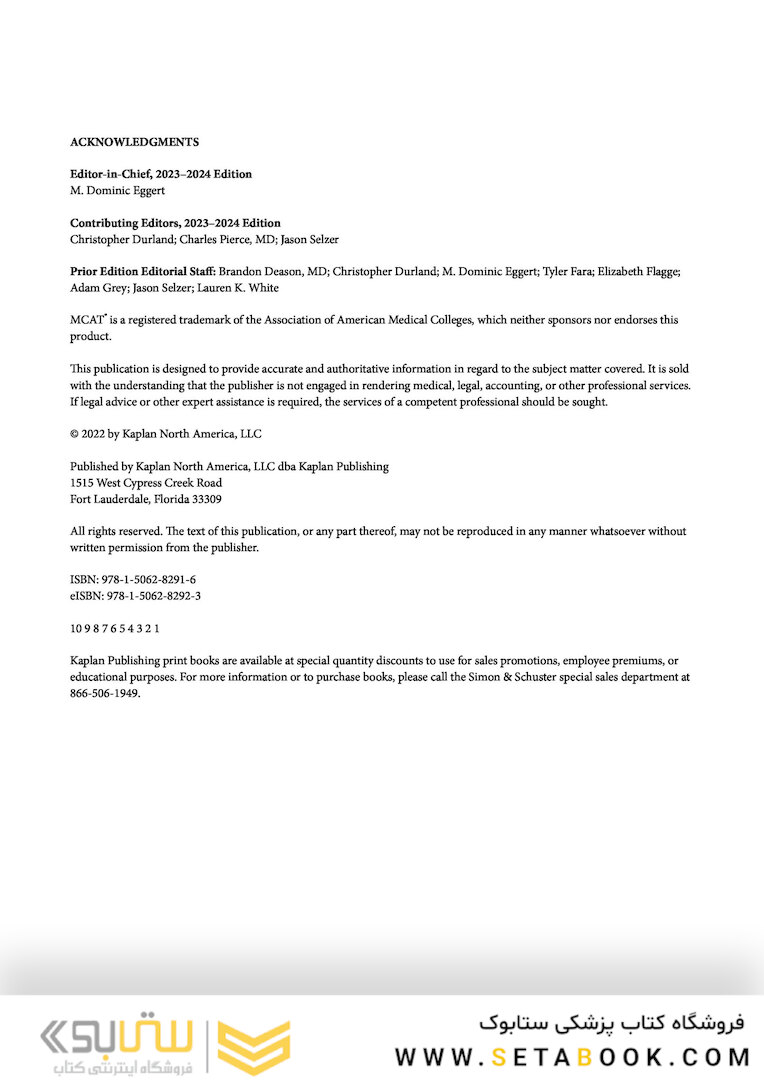 MCAT Biochemistry Review 2023-2024