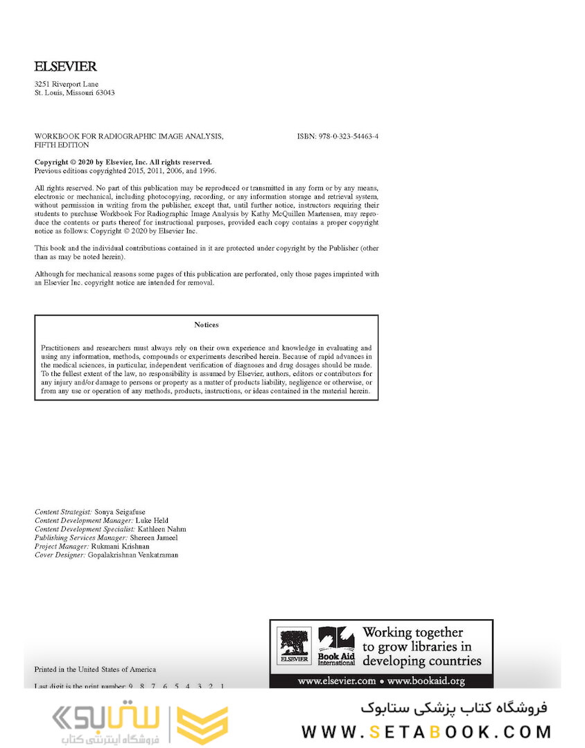 Workbook for Radiographic Image Analysis 5th Edicion