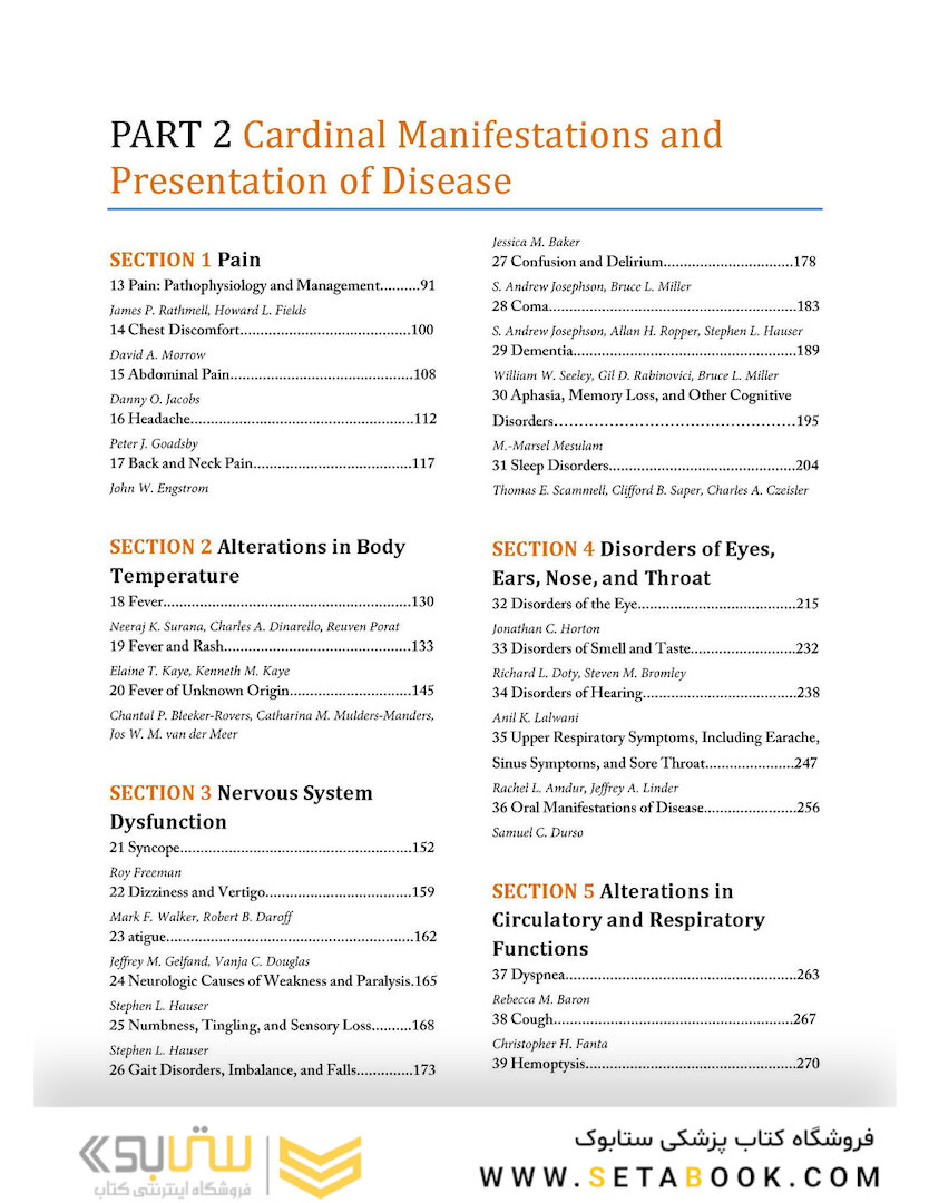 HARRISONS PRINCIPLES OF INTERNAL MEDICINE Part Cardinal Manifestations and Presentation Of Disease