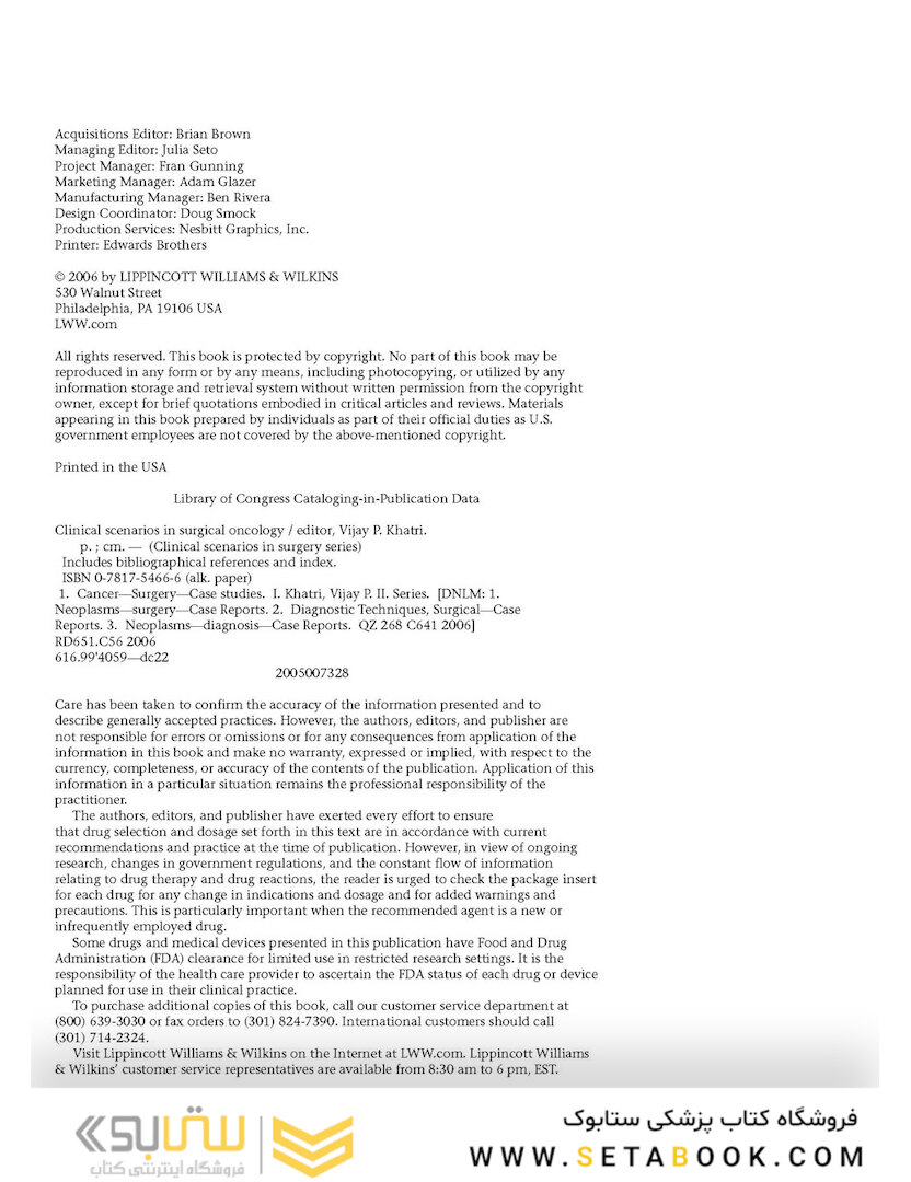 Clinical Scenarios in Surgical Oncology