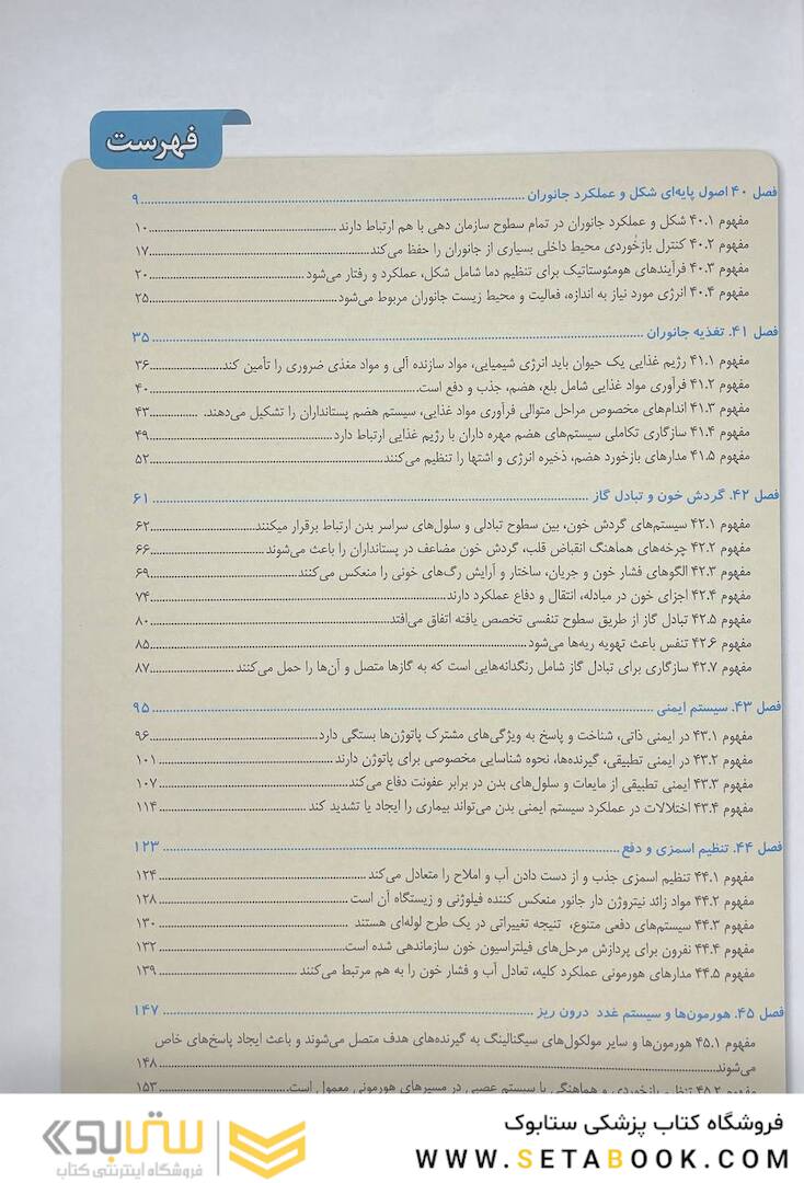 بیولوژی کمپبل 2021 جلد 6 ساختار و عمل جانوران