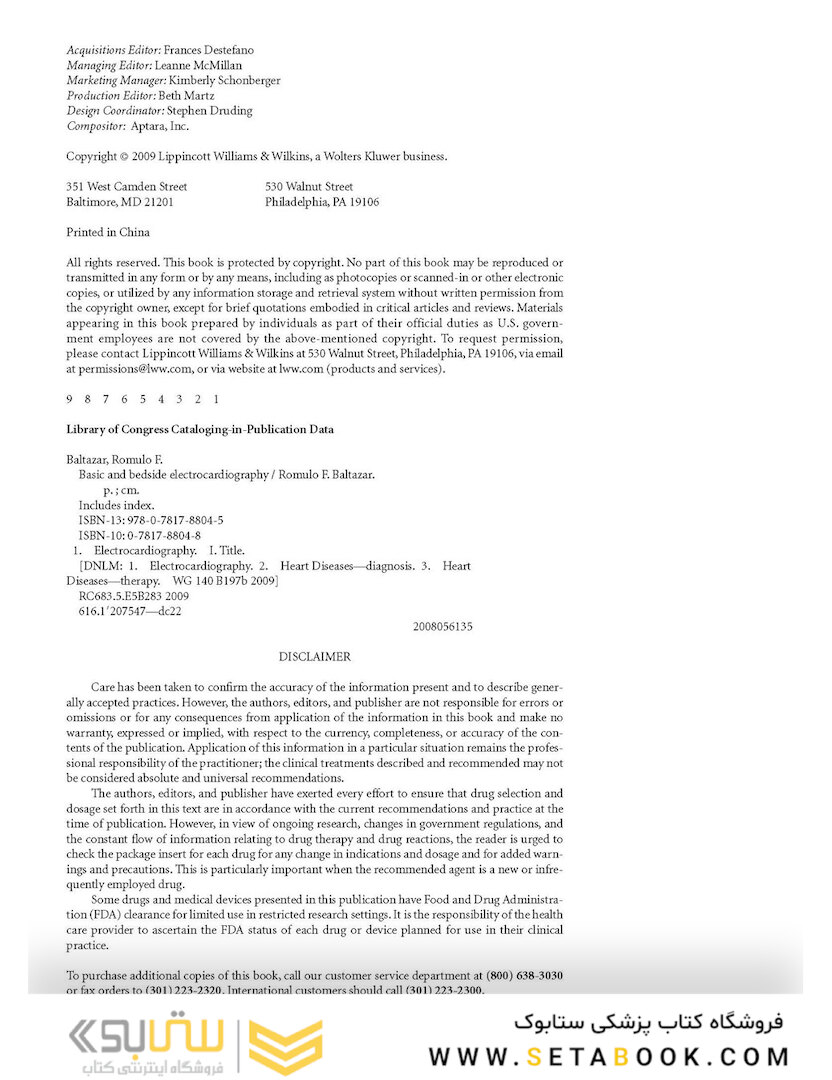Basic and Bedside Electrocardiography 1st Edicion 2009