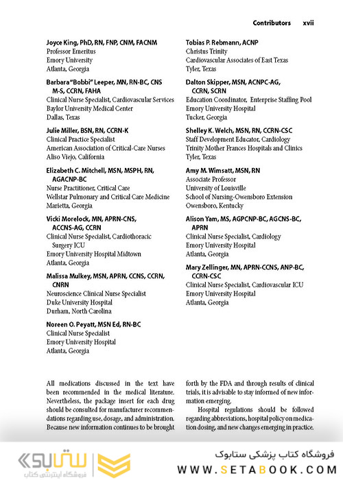 ضروریات جراحی قلب برای پرستاری مراقبتهای ویژه  2020Cardiac Surgery Essentials For Critical Care Nursing 2020