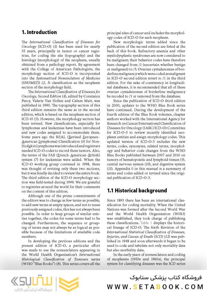 International Classification of Diseases for Oncology ICD-O First Revision Edition