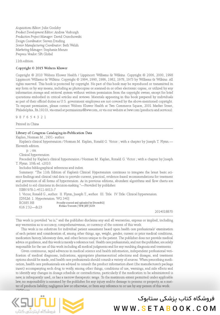 Kaplan’s Clinical Hypertension, 11th Edition