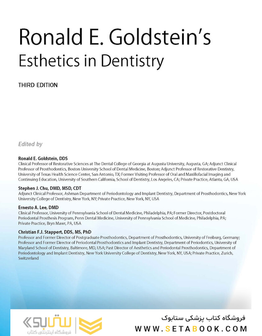 Ronald E. Goldstein’s Esthetics in Dentistry, 3rd Edition2018