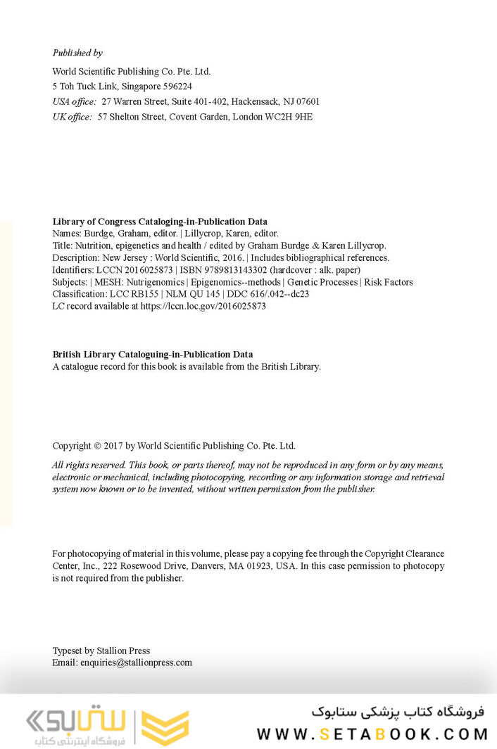 Nutrition, Epigenetics and Health 1st Edition