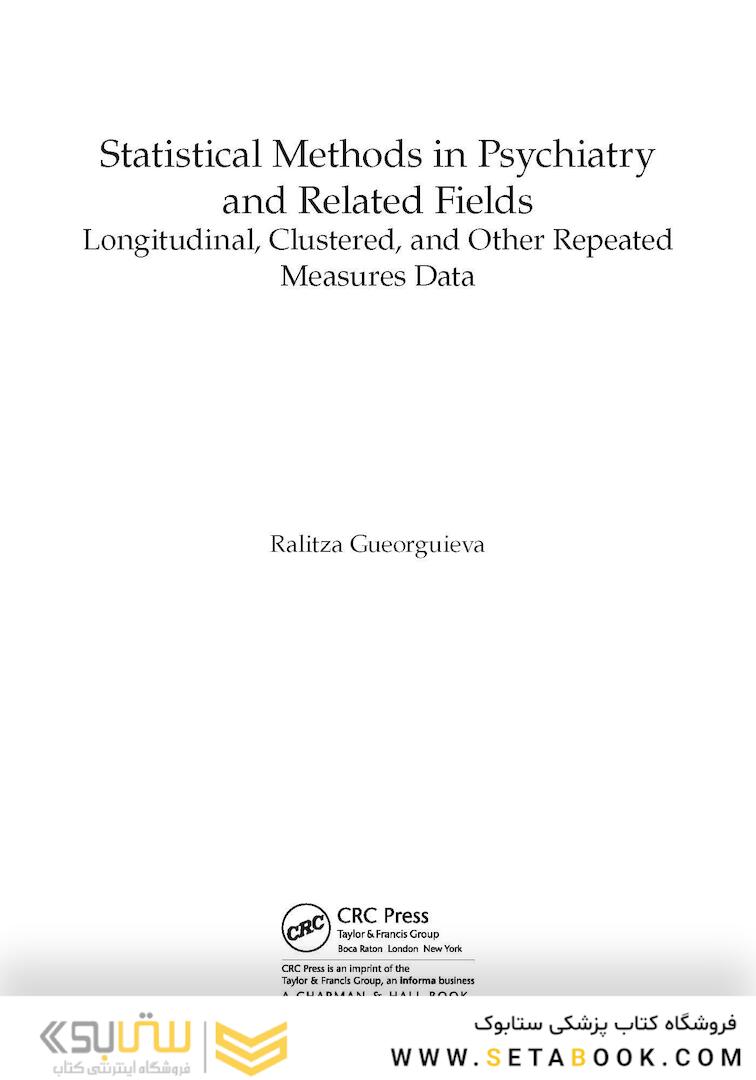 Statistical Methods in Psychiatry and Related Fields, 1st Edition 2020