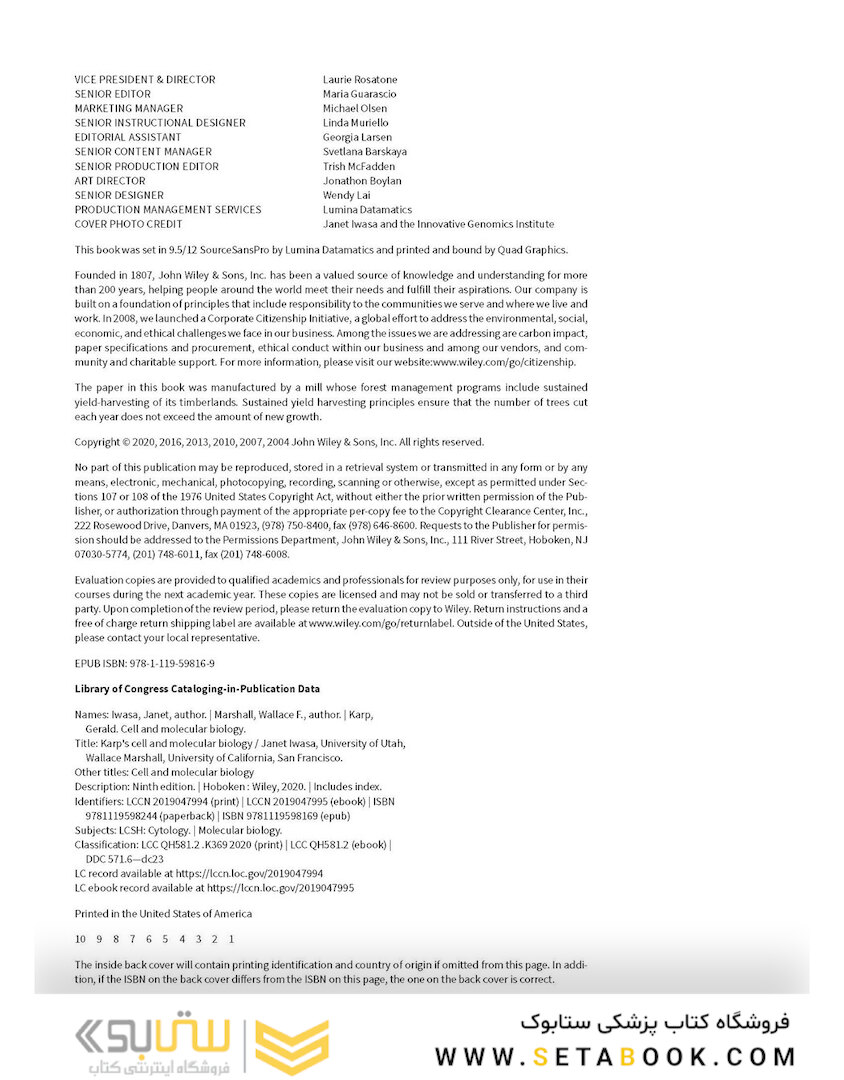 Karp’s Cell and Molecular Biology 9th Edition