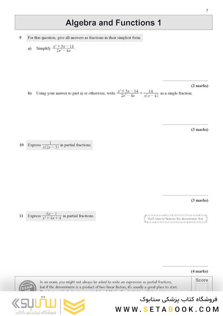 A-Level Maths for Edexcel: Year 1 - 2 Exam Practice Workbook2017