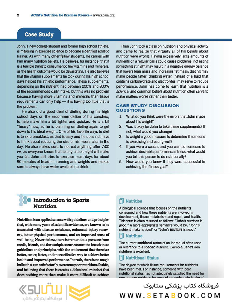 ACSM’s Nutrition for Exercise Science2018