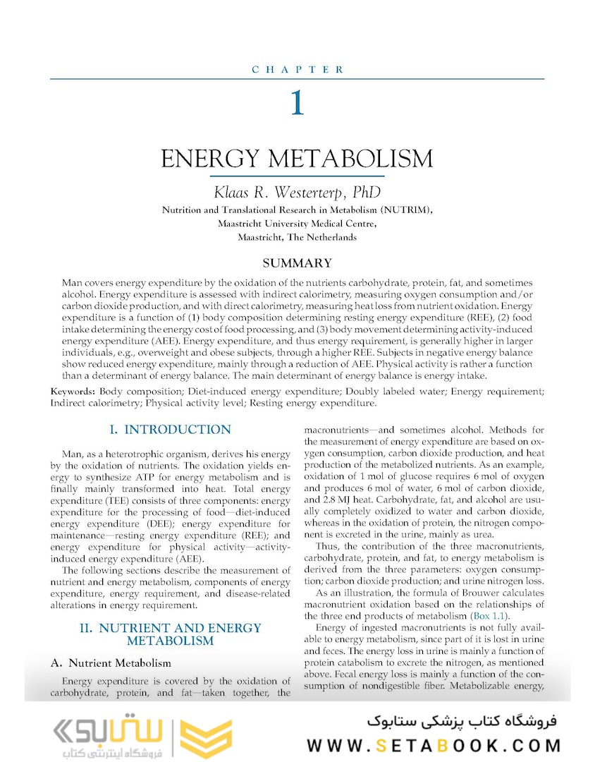 Present Knowledge in Nutrition: Basic Nutrition and Metabolism 2020 VOLUME 1