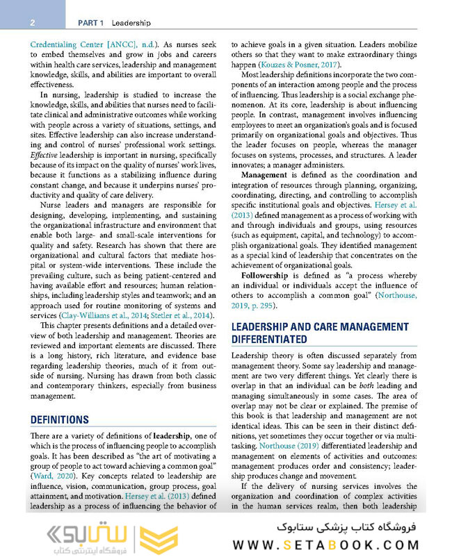 Leadership and Nursing Care Management 2021