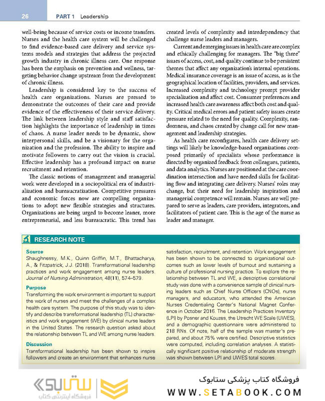 Leadership and Nursing Care Management 2021