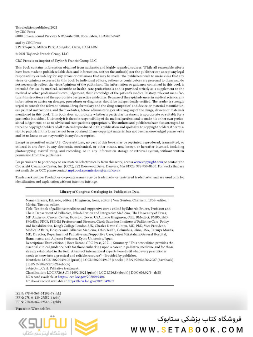 Textbook of Palliative Medicine and Supportive Care 3rd Edicion 2021