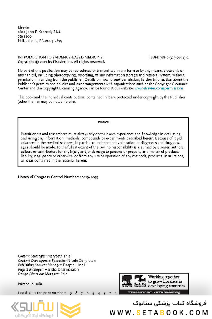 Introduction to Evidence-Based Medicine : Key Summaries for Common Medical Practices 2022