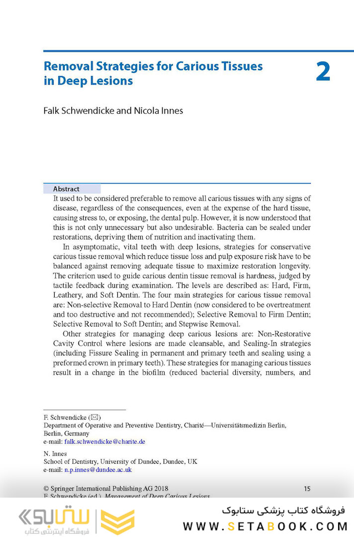 Management of Deep Carious Lesions 2018
