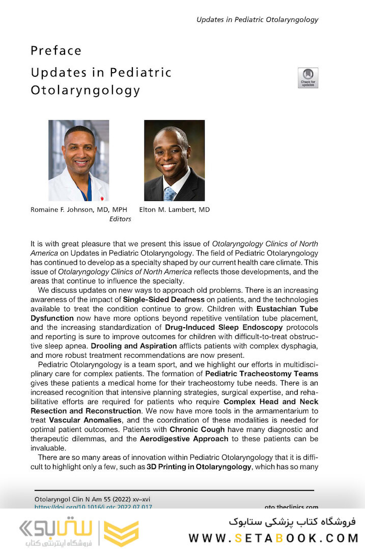 Updates in Pediatric Otolaryngology , An Issue of Otolaryngologic Clinics of North America