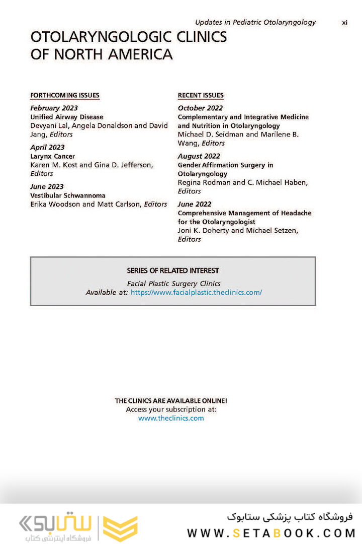 Updates in Pediatric Otolaryngology , An Issue of Otolaryngologic Clinics of North America