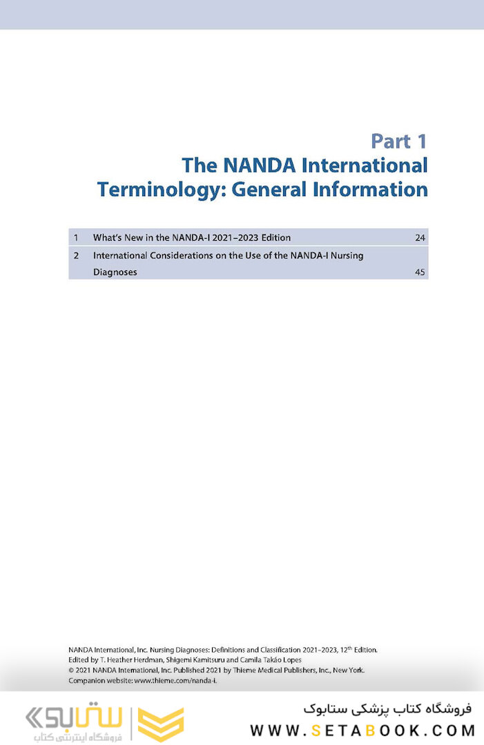 NANDA International Nursing Diagnoses: Definitions - Classification, 2021-2023 12th Edicion