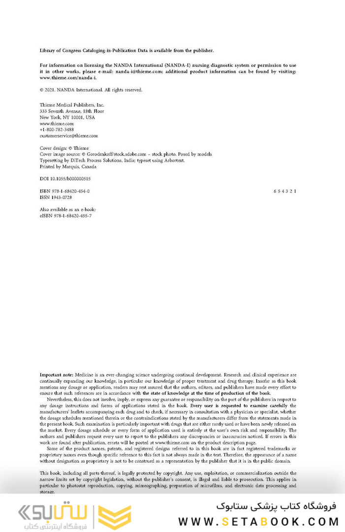 NANDA International Nursing Diagnoses: Definitions - Classification, 2021-2023 12th Edicion