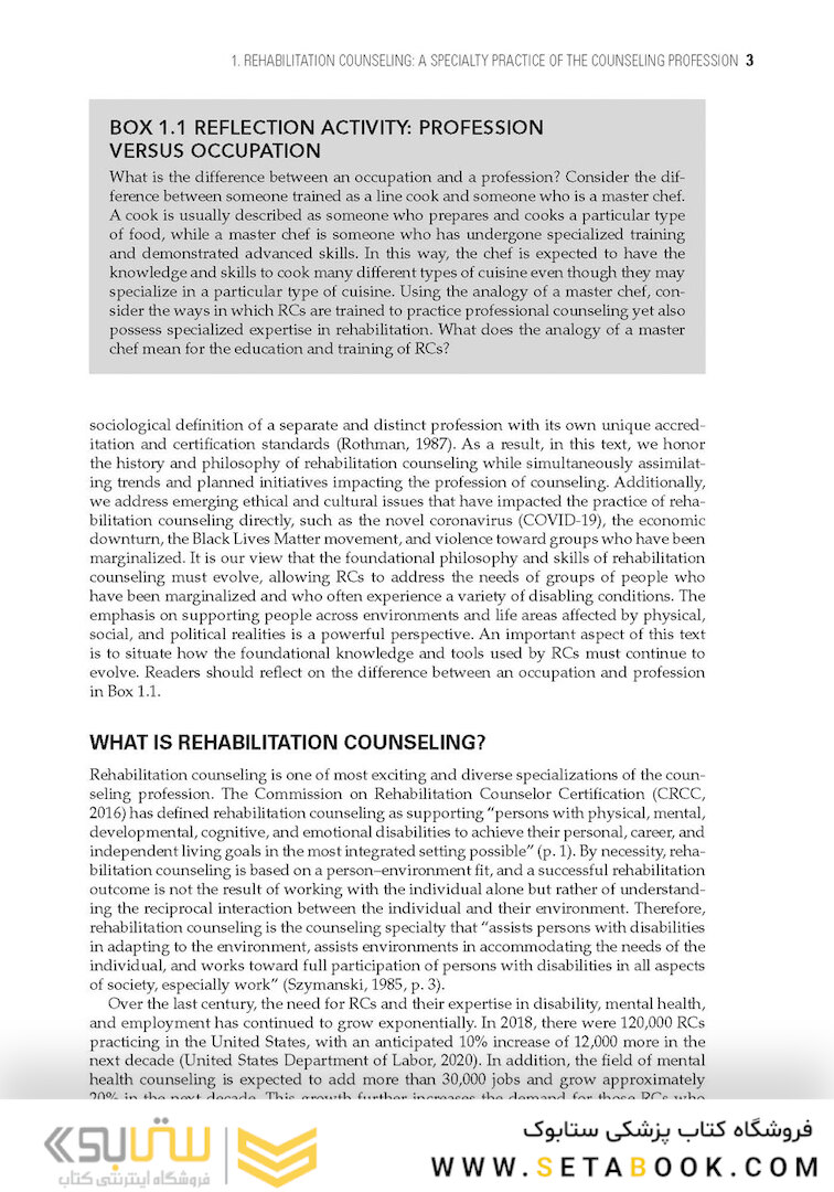 The Professional Practice of Rehabilitation Counseling 3rd Edition