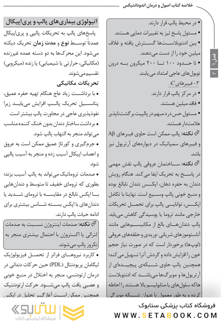 Book Brief خلاصه کتاب اصول و درمان اندودانتیکس ترابی نژاد 2021